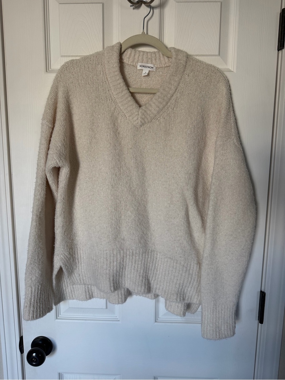 Nordstrom Cream Merino Wool Chunky Soft Cozy Sweater - Oversized Small